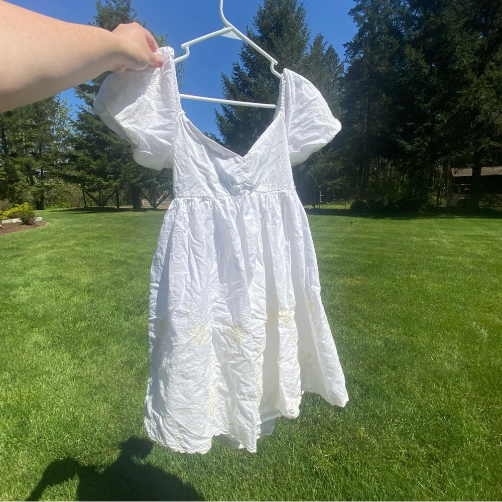 white mini graduation dress